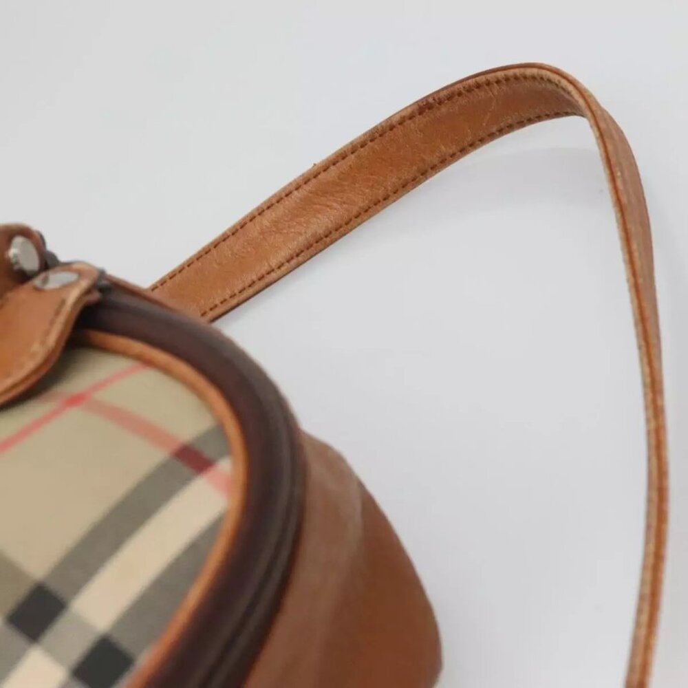 Burberrys Nova Check Blue Label Shoulder Bag Canvas Beige Auth - Picture 6 of 16